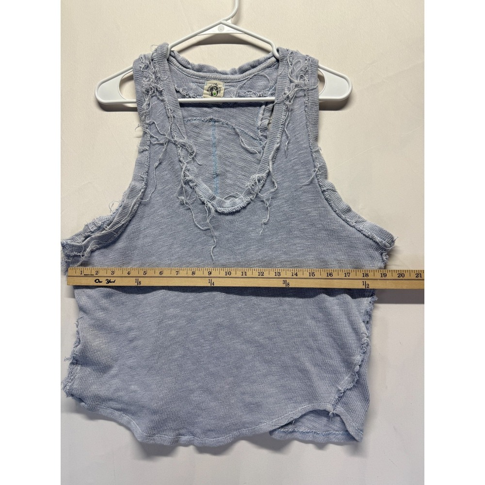 Free People Light Blue Distressed Ribbed Tank - Picture 9 of 11